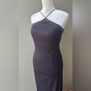 3/4 Dave & Johnny by Laura Ryner Black Evening Strapless Formal Maxi Dress Women